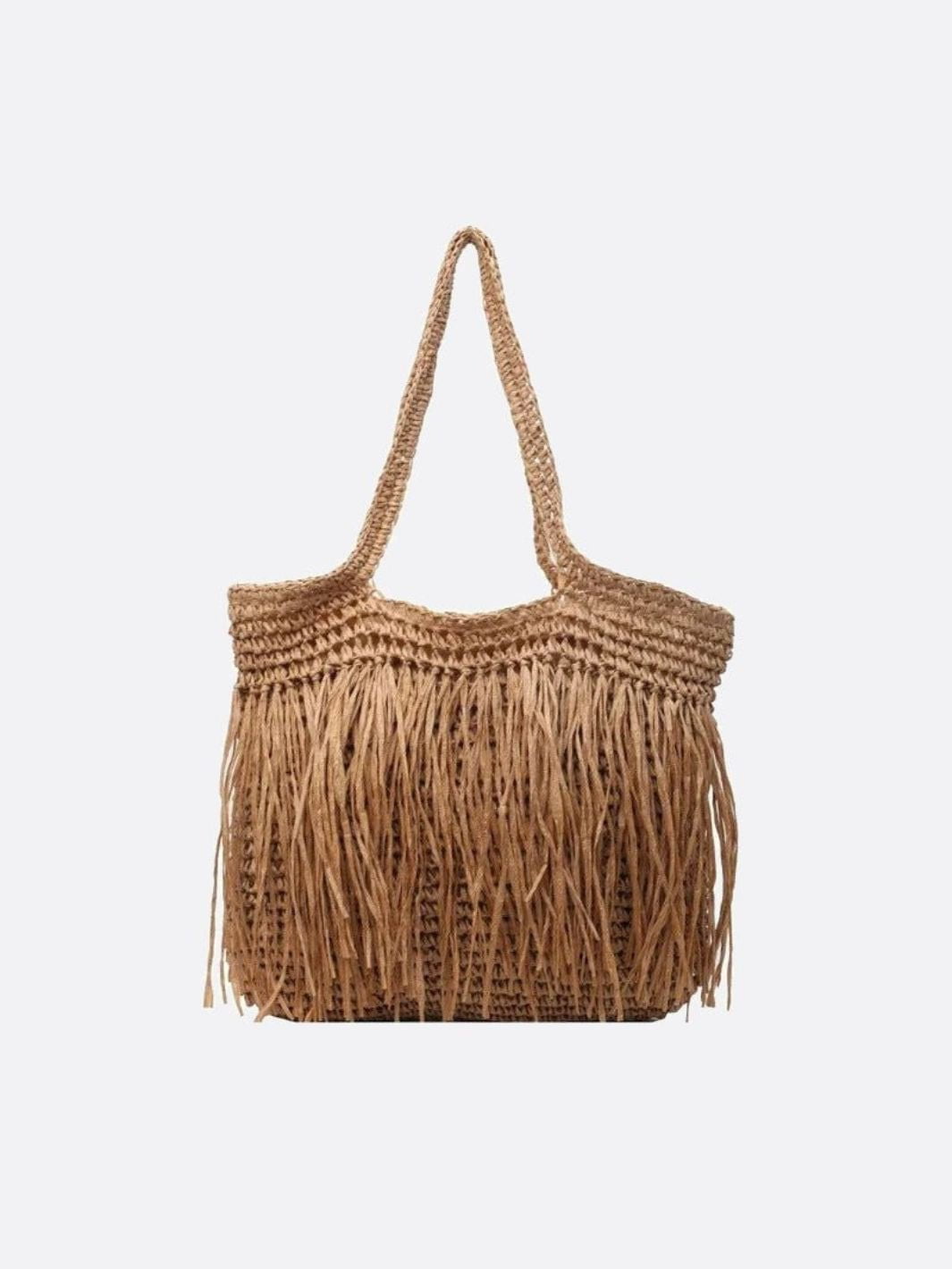 Raffia fringe bag