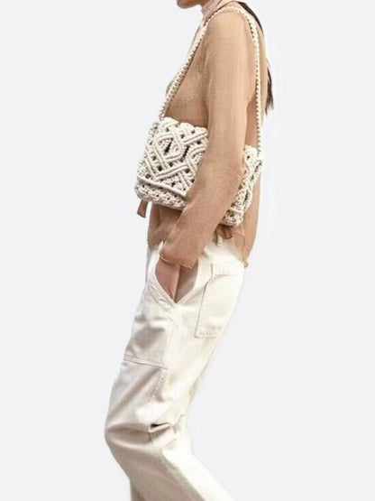 Macrame and crochet bag