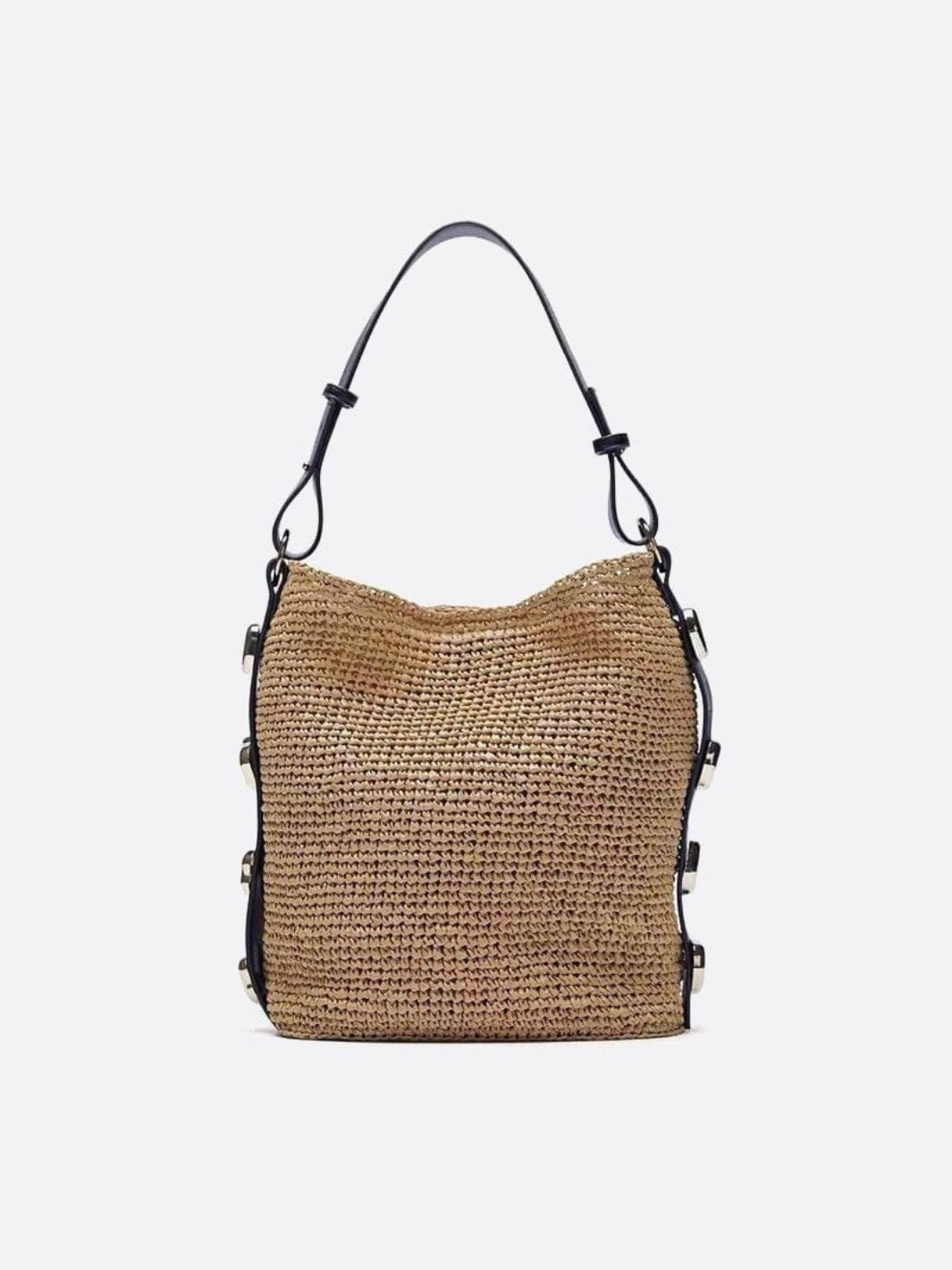Straw shoulder bag