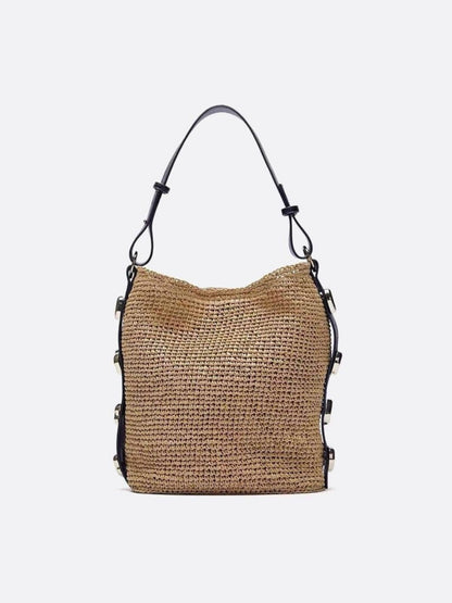 Straw shoulder bag