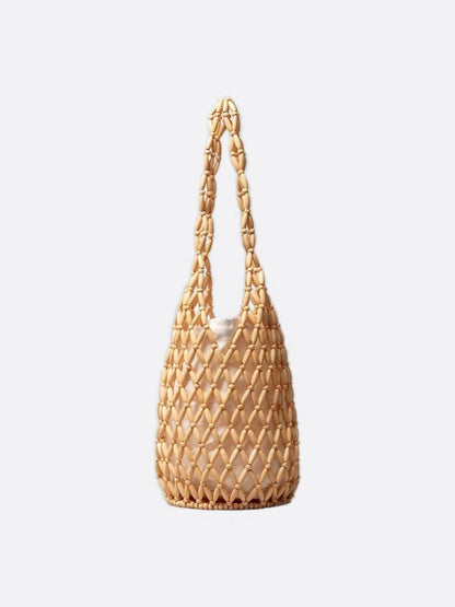 Wooden bead bag