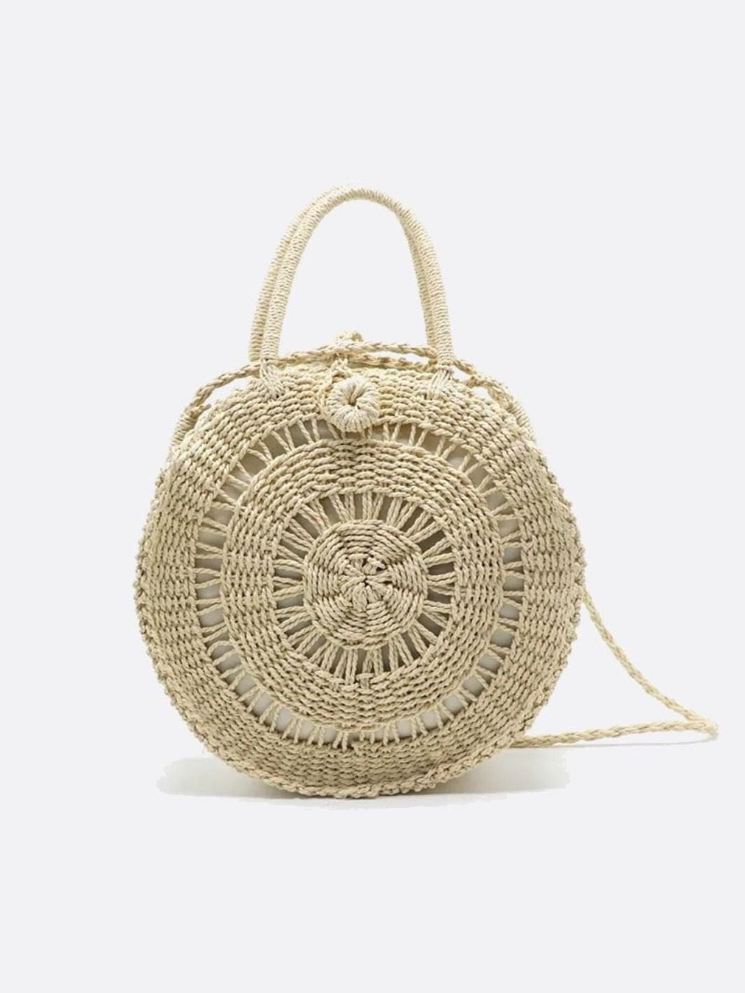 Summer Straw Round Crossbody Bag
