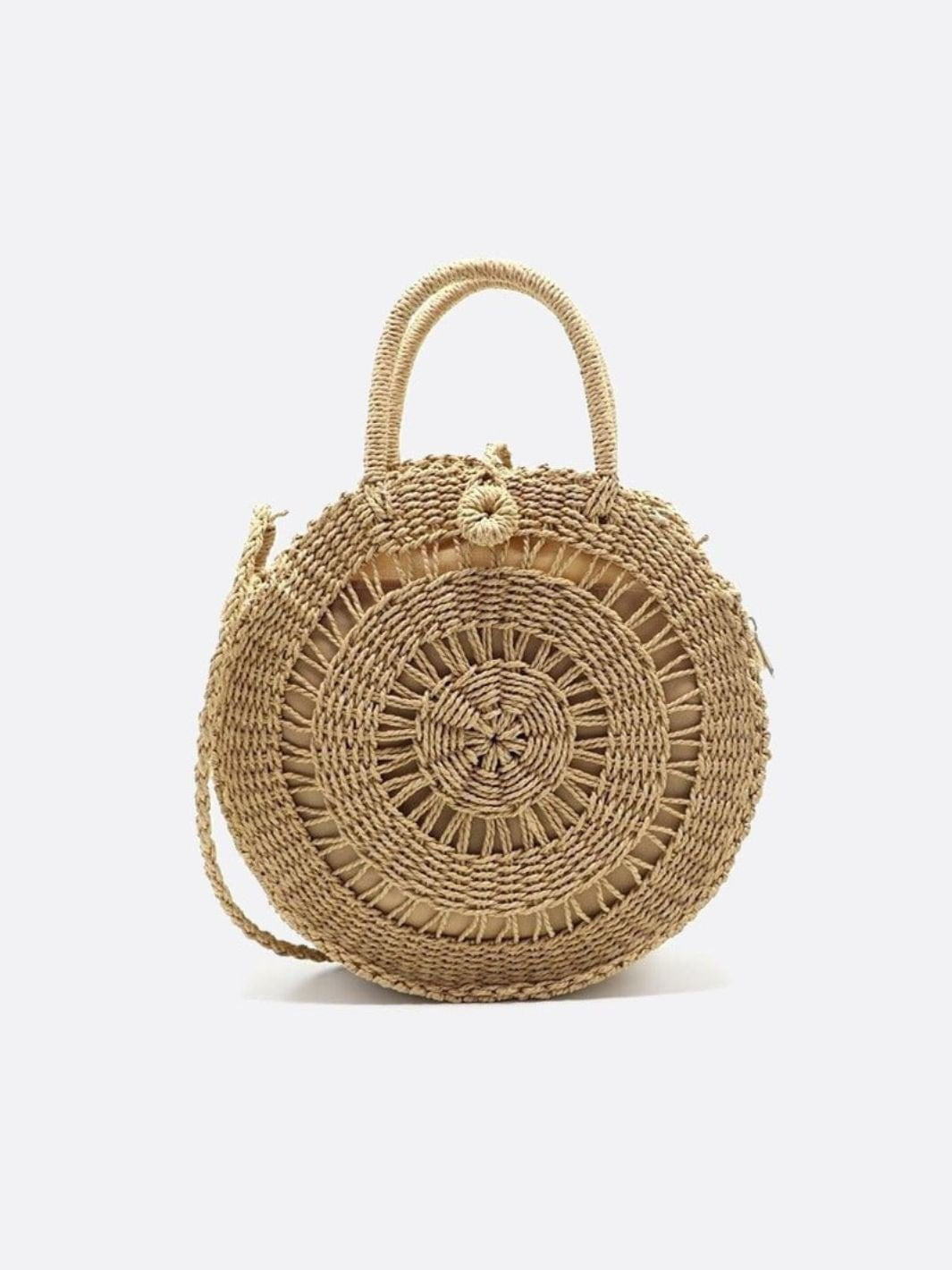 Summer Straw Round Crossbody Bag