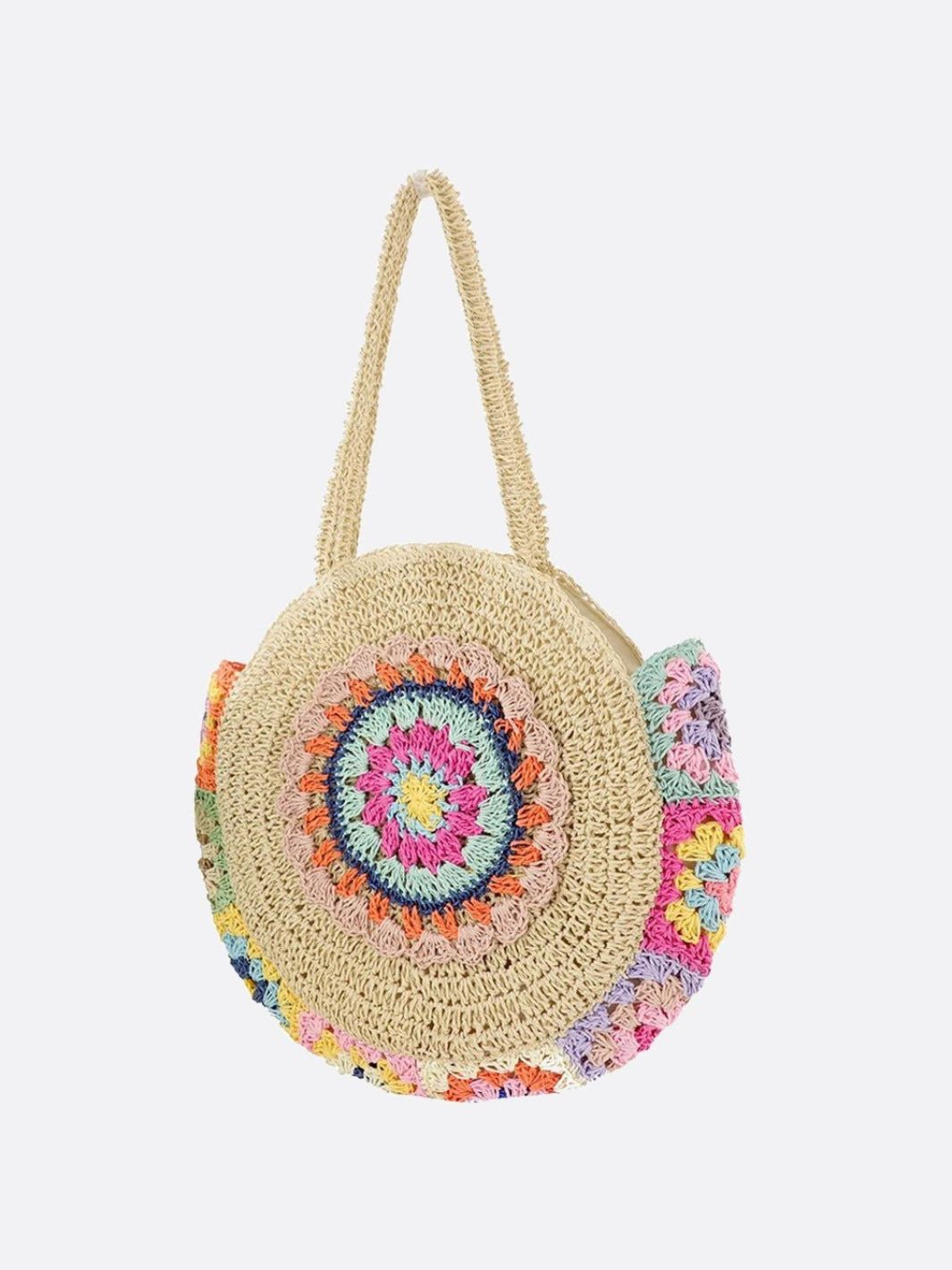Summer Floral Straw Bag