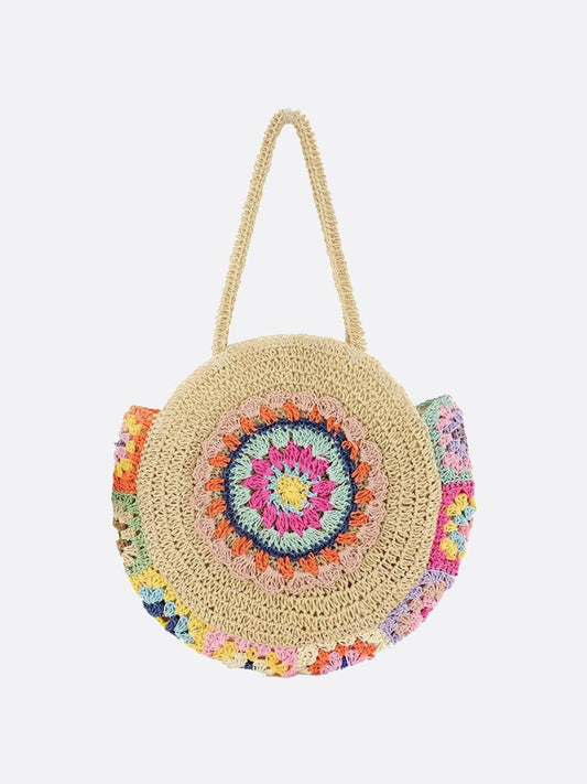 Summer Floral Straw Bag