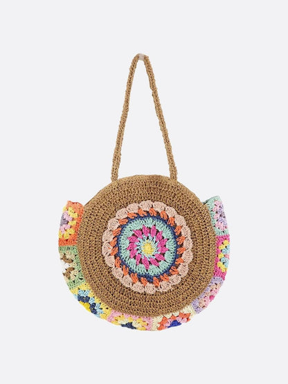 Summer Floral Straw Bag