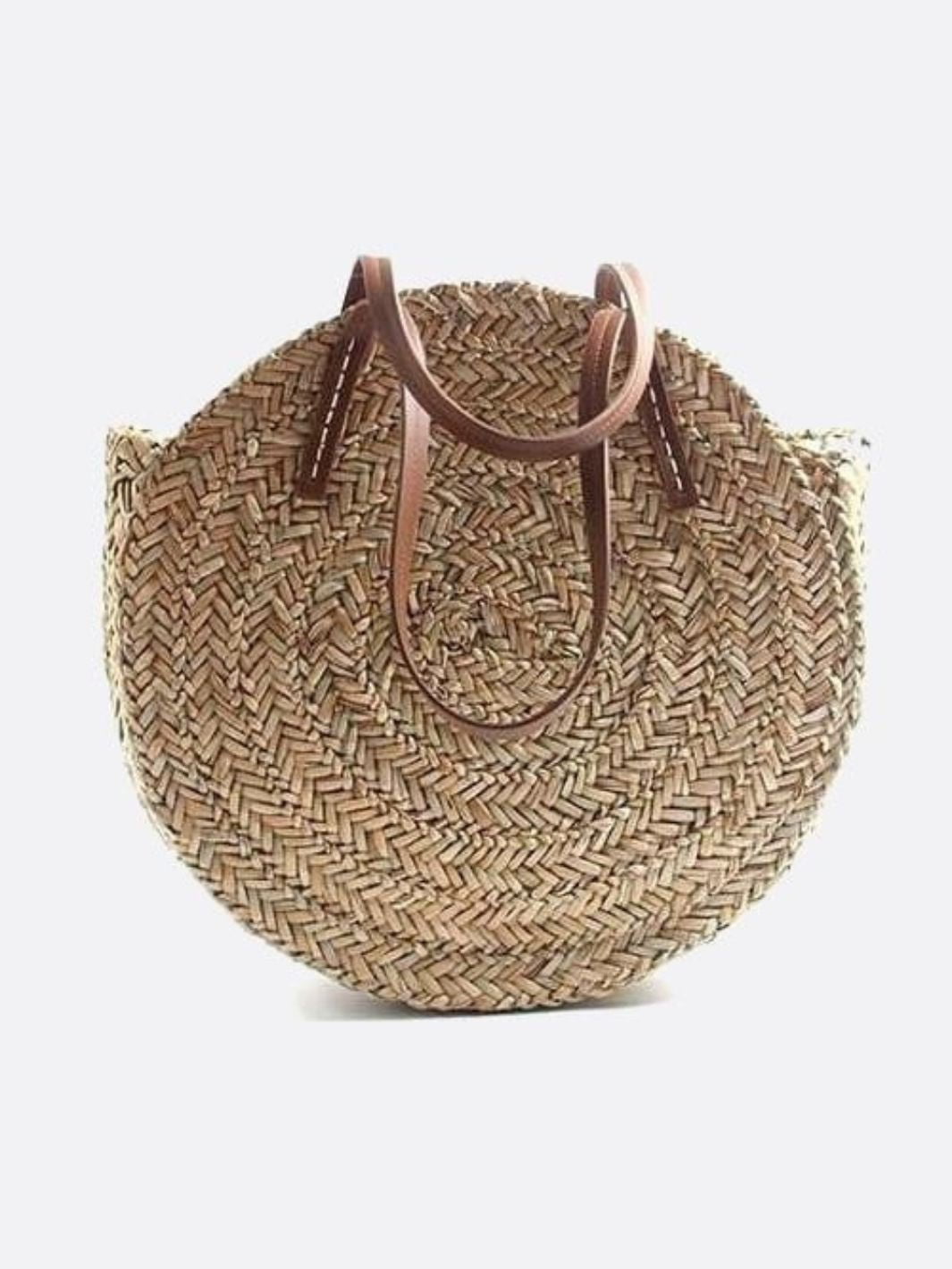 Round wicker bag