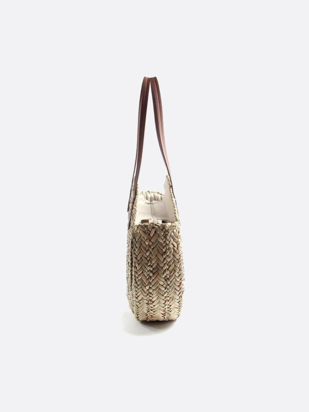 Round wicker bag