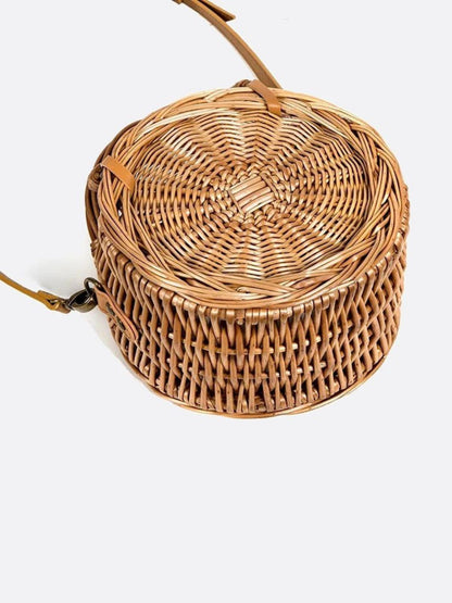 Bali Round Rattan Crossbody Bag