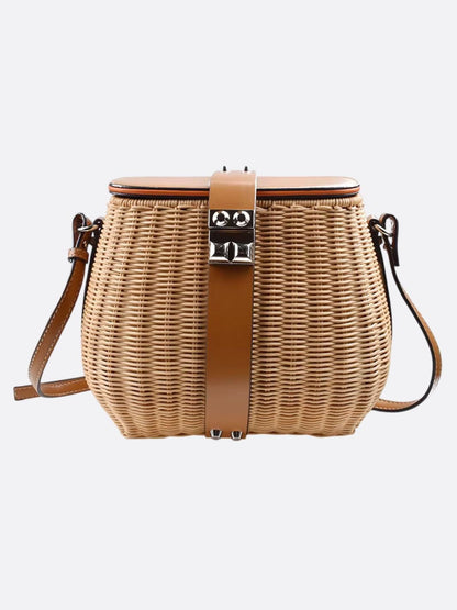 Rattan and leather bag