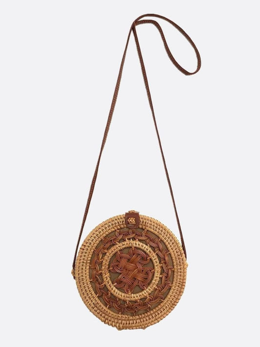 Round Woven Crossbody Straw Bag
