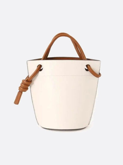White Vegan Leather Bucket Bag
