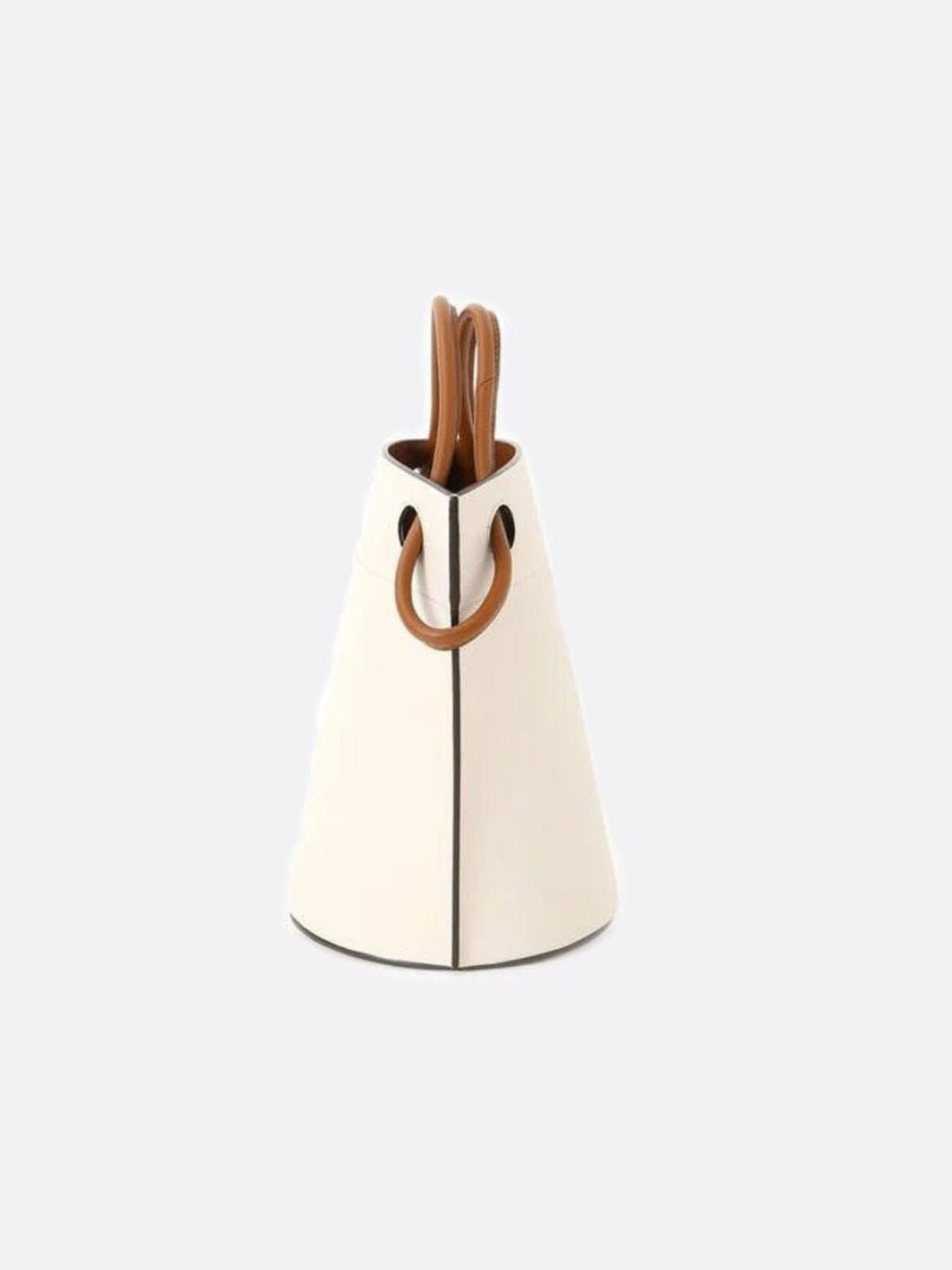 White Vegan Leather Bucket Bag