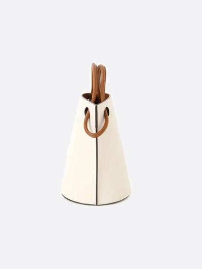 White Vegan Leather Bucket Bag