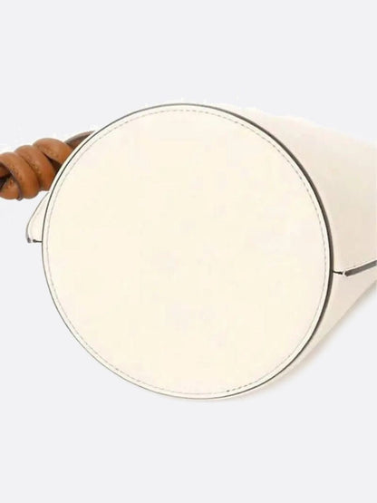 White Vegan Leather Bucket Bag
