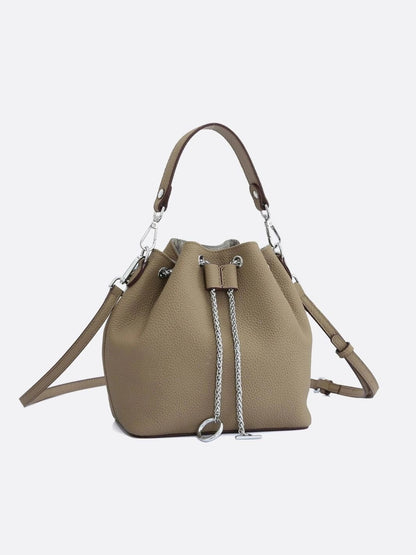 Grained Leather Bucket Bag