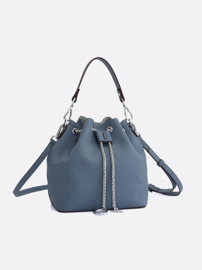 Grained Leather Bucket Bag