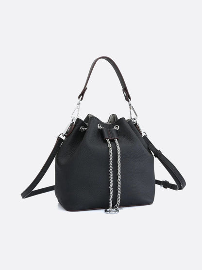 Grained Leather Bucket Bag